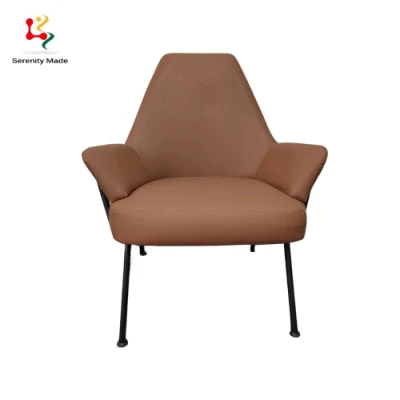 Poltrona per divano con struttura in metallo, rivestimento in pelle, rivestimento in PU, per mobili di qualità commerciale